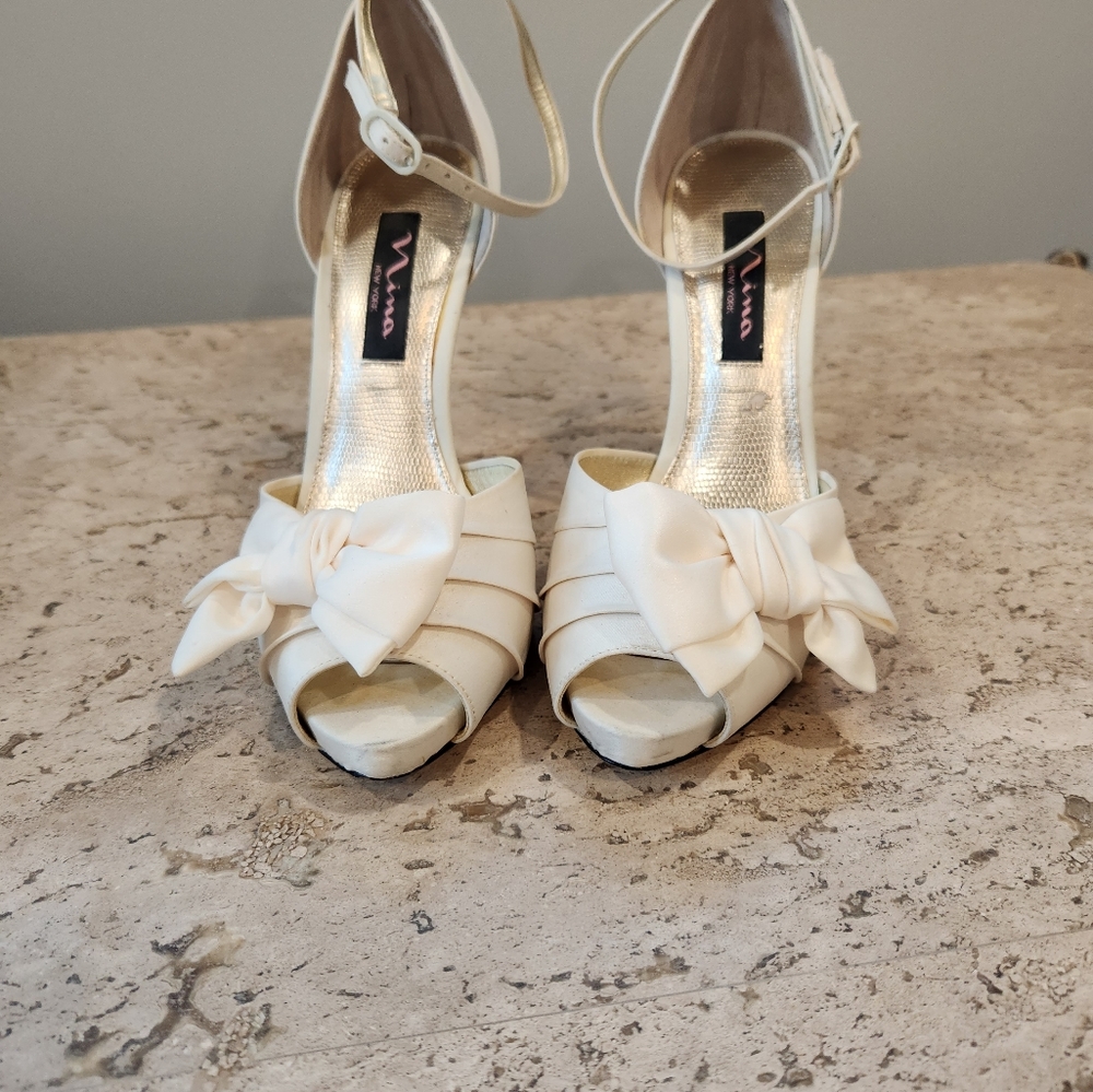 Platform Bow Ankle Strap Pump